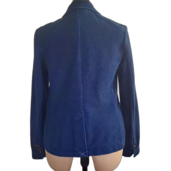 NEW Talbots Women's Blazer Medium Blue Dark Wash Denim Stretch Cotton 2-Button - Picture 5 of 9